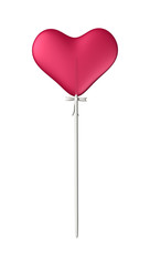 Fototapeta na wymiar 3D Illustration Lollipop Red Heart on White