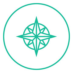 Compass wind rose line icon.