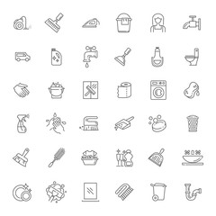 vector outline cleaning icon