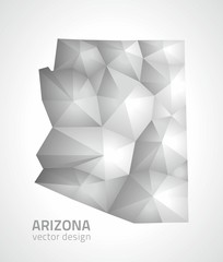 Arizona gray and silver vector map, America