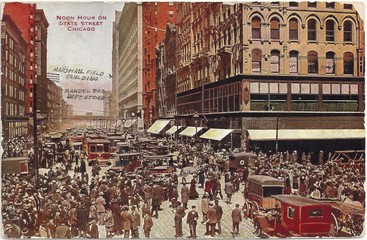 Historische Straßenszene aus Chicago um 1910 (original historische Postkarte)