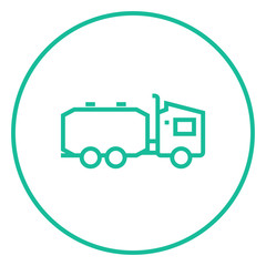 Fototapeta premium Truck liquid cargo line icon.