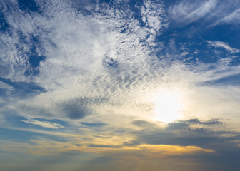 Sunset blue sky and clouds