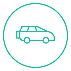 Minivan line icon.