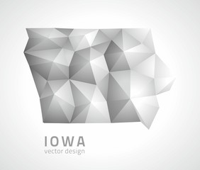 Iowa grey vector map
