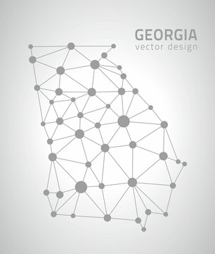 Georgia contour map, America