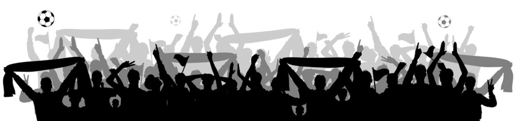Naklejka premium Fußball Jubel Fans Silhouette schwarz