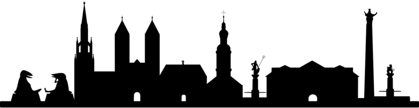 Offenburg skyline // Vektor //schwarz