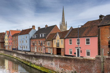 Naklejka premium Water side living in the city of Norwich of Norfolk
