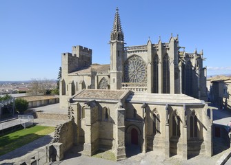 The beautiful Basilica of Saints Nazarius and Celsus, Carcassonne, Aude, Languedoc - Roussillon, France.