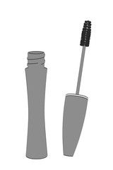 2d cartoon illustration of mascara