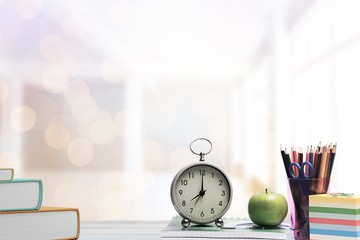 Composite image of desk