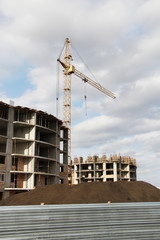 Crane building at a construction site