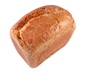 Wheat bread with tomato isolated on a white background