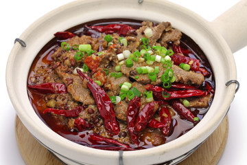 shuizhu, shui zhu, sliced beef in hot chili oil, Chinese Sichuan cuisine