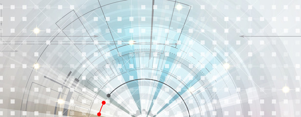 Abstract tech background. Futuristic technology interface. Vector banner