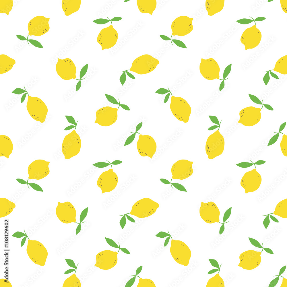 Aufkleber seamless pattern with lemon fruits