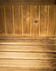 Wooden sauna wood seat
