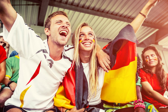 German Couple Supporting the Team, Soccer Championship