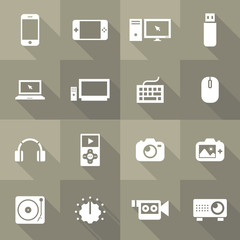 Vector Flat Icon Set - Electronic Gadgets
