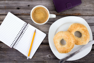 breakfast and note book