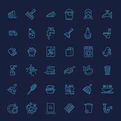 vector outline cleaning icon