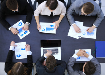 Business People on a Meeting. Top view