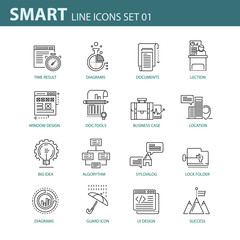Modern thin line icons set for business, infographic and different projects