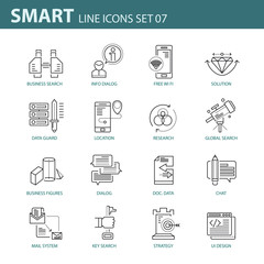 Modern thin line icons set for business, infographic and different projects
