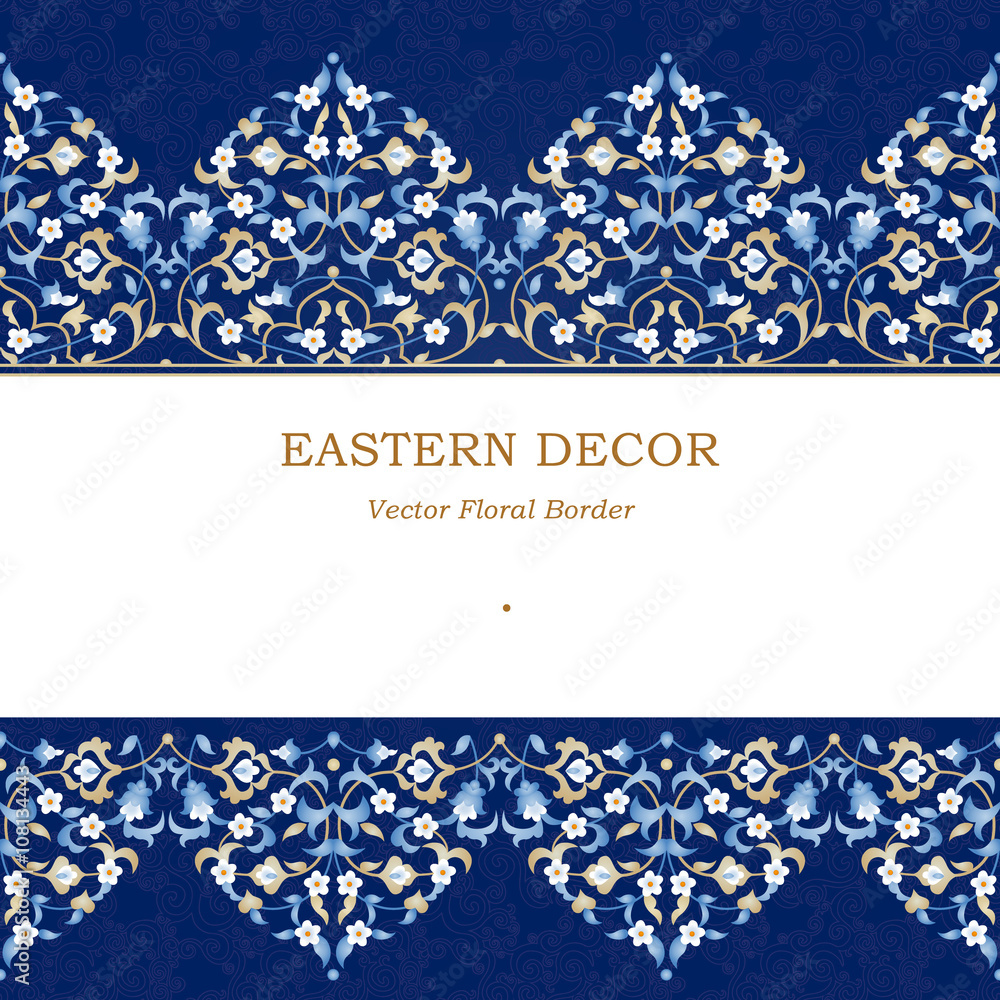 Wall mural Vector ornate seamless border in Eastern style.