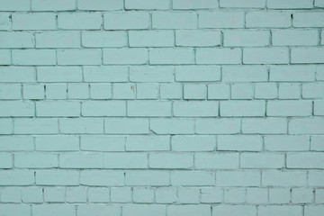 Blue teal painted brick wall background