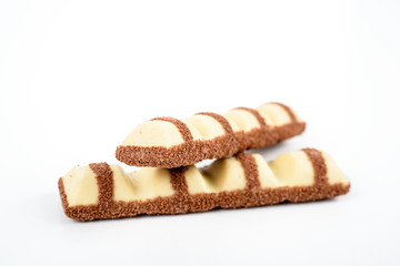 Chocolate Bars On White Background