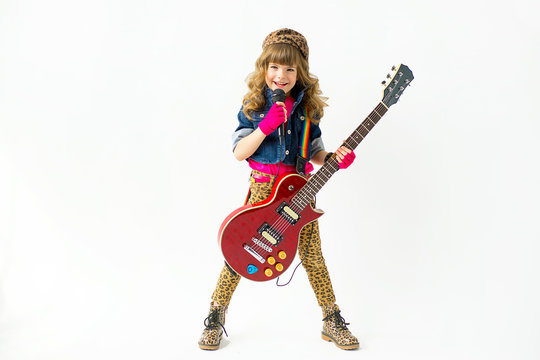 little girl with a microphone
