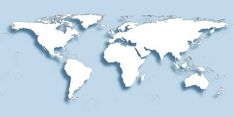 Fototapeta na wymiar White world map