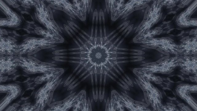 Abstract pattern with eight complex structure of flickering scales. Excellent animated monochrome background in full HD. Adorable hypnotic visuals for wonderful decorative shimmering intro