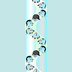 round and funny penguins sliding 