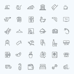 Outline web icon set - Hotel services