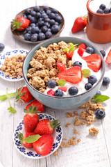 healthy breakfast with muesli and berry fruit