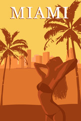 Welcome to Miami retro poster