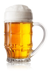 Mug of fresh beer with foam