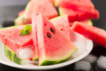 Slices of juicy watermelon