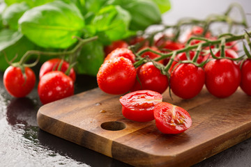 Cherry tomatoes on the vine