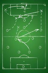 Soccer tactic table. Vector illustration.