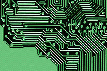 Printed circuit board background in green