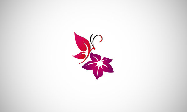 butterfly ,flower, flora,logo