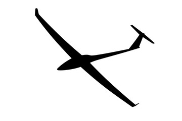 Silhouette of a glider is not a white background. Vector illustr - obrazy, fototapety, plakaty
