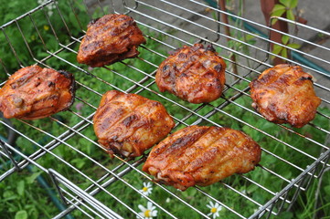 Delicious pieces of chicken  in spices 