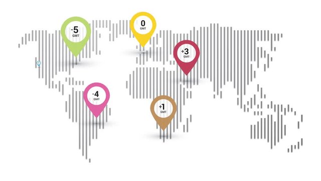 map of world time zones