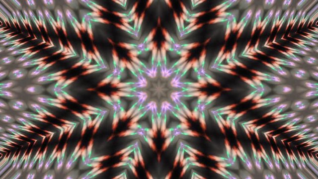 Abstract kaleidoscopic flickering pattern with eight star complex structure. Excellent colored animated background in HD. Hypnotic visuals for wonderful decorative shimmering intro. 
