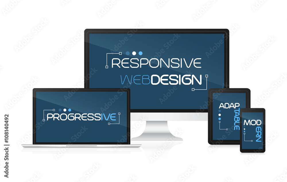 Poster responsive web design concept